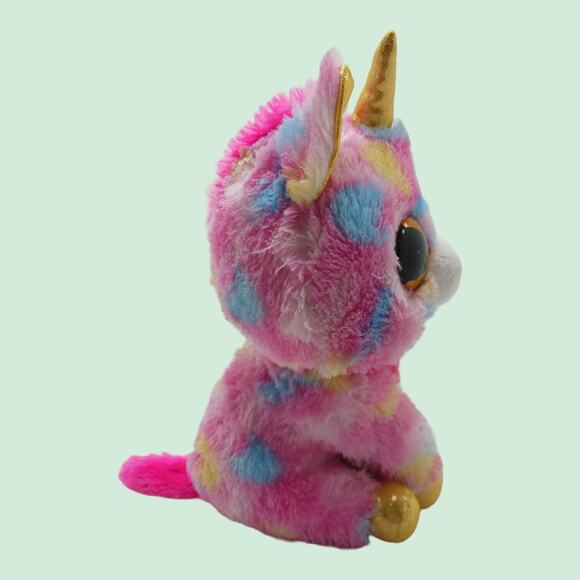 TY Beanie Boos Fantasia 10" Plush Toy Stuffed Animal Unicorn Pink Pastel Glitter - Picture 2 of 9
